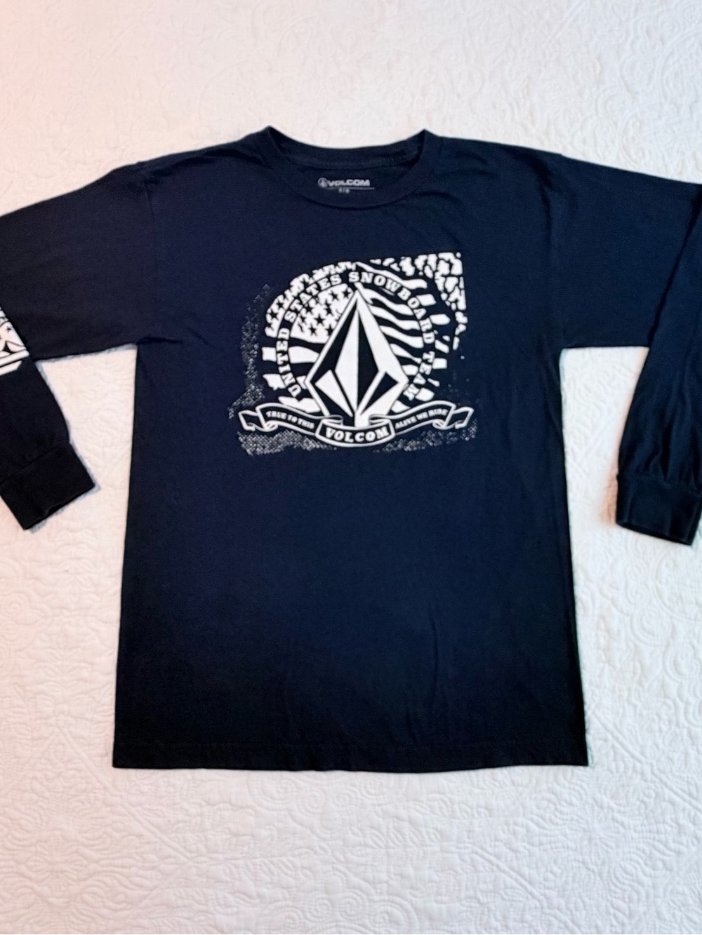 Volcom USST Long Sleeve Tee | Navy | Size Small | US Snowboard Team